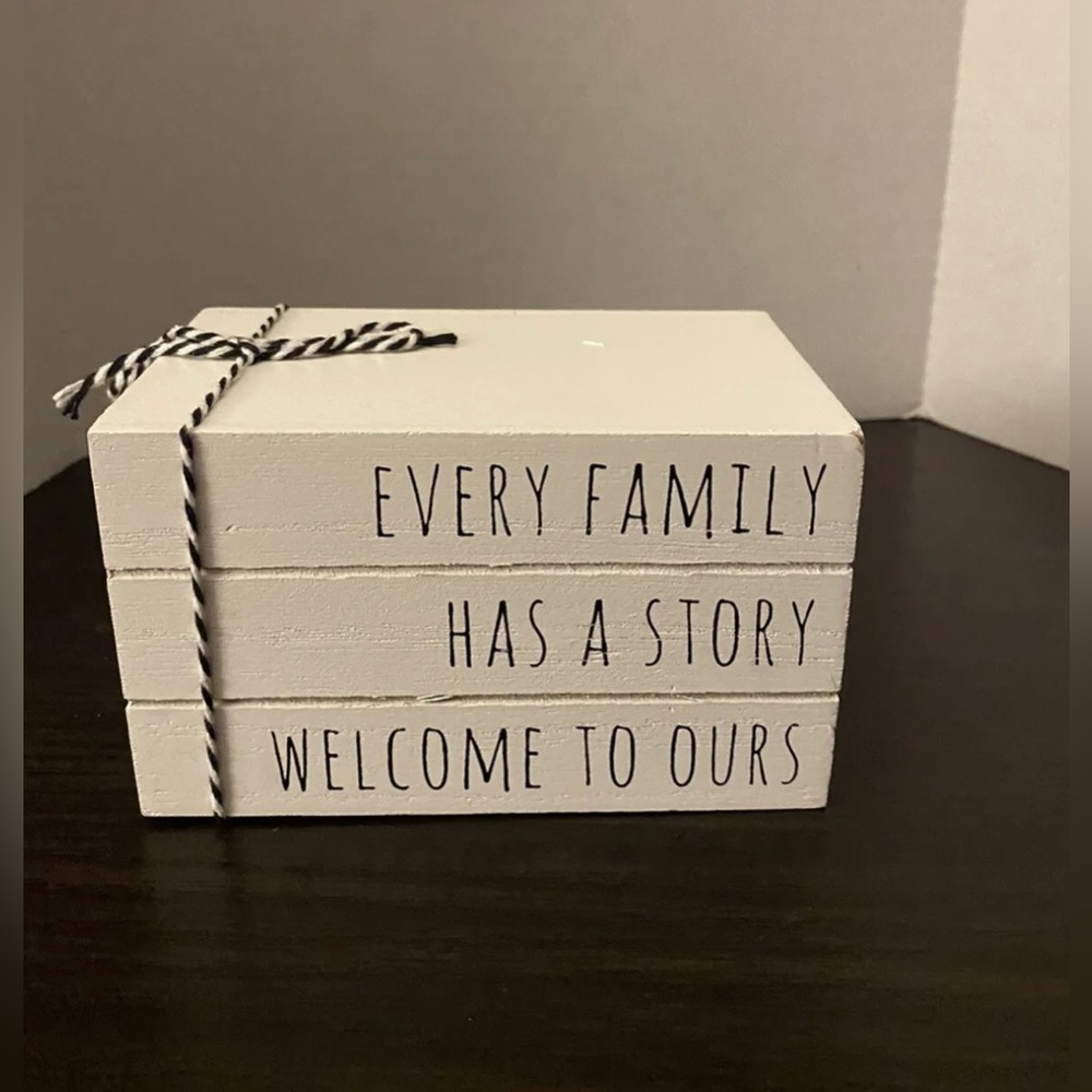 Decorative Faux Books for Farmhouse Decoration.  “Every Family Has A Story”